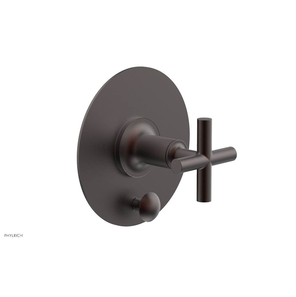 Phylrich - Pb Shower Plate W Div Set Cross Hdl Trim - Weathered Copper