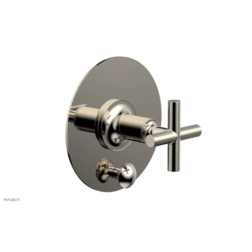 Phylrich - Pb Shower Plate W Div Set Cross Hdl Trim - Polished Nickel