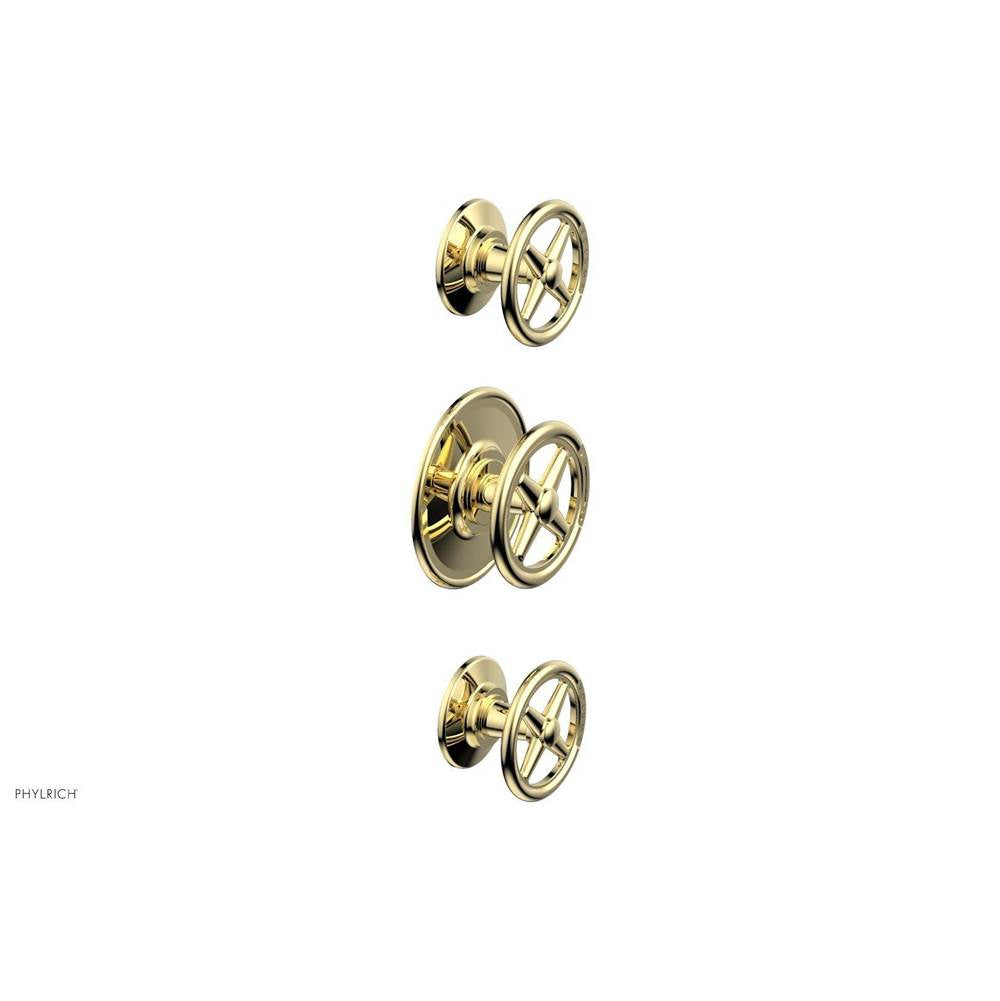 Phylrich - 1/2'' And 3/4'' Works Therm Shwr To, Cross Handle - Polished Brass