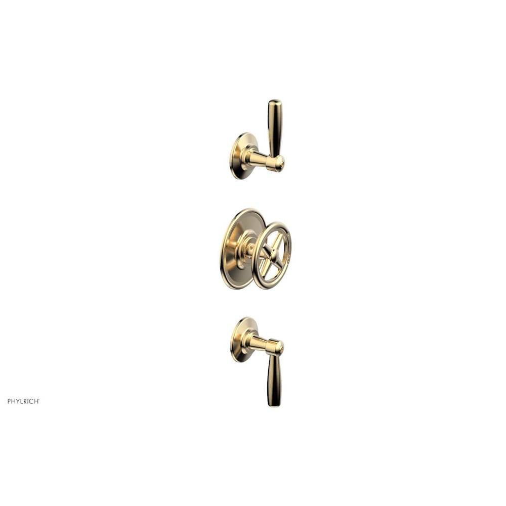 Phylrich - 1/2'' And 3/4'' Works Therm Shwr To, Lever Handle - Satin Brass