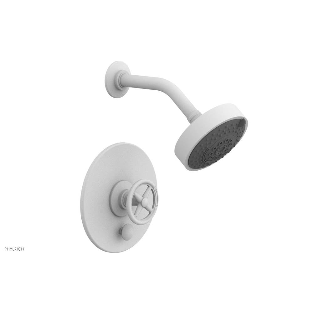 Phylrich - Pb Works Shwr And Div Set, Cross Handle - Satin White