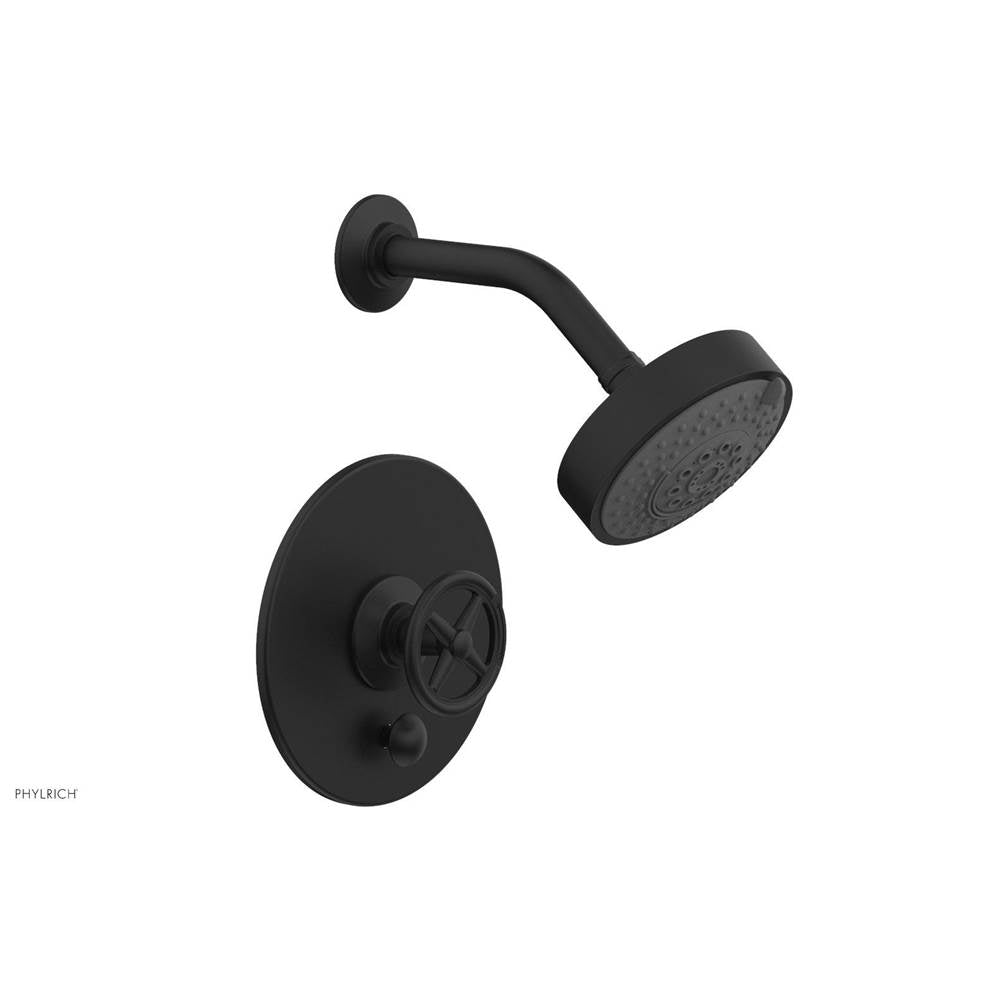 Phylrich - Pb Works Shwr And Div Set, Cross Handle - Matte Black