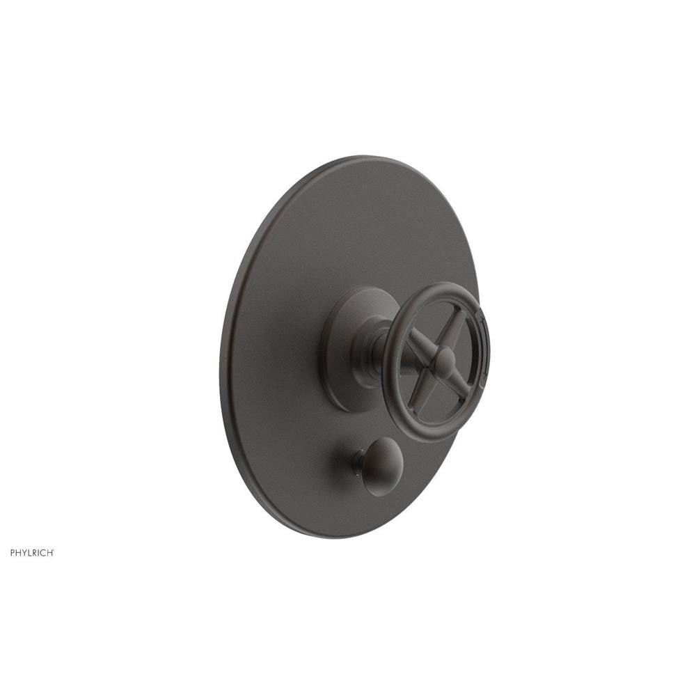 Phylrich - Pb Works Shwr Plate W/Div, Cross Handle - Old Rubbed Bronze