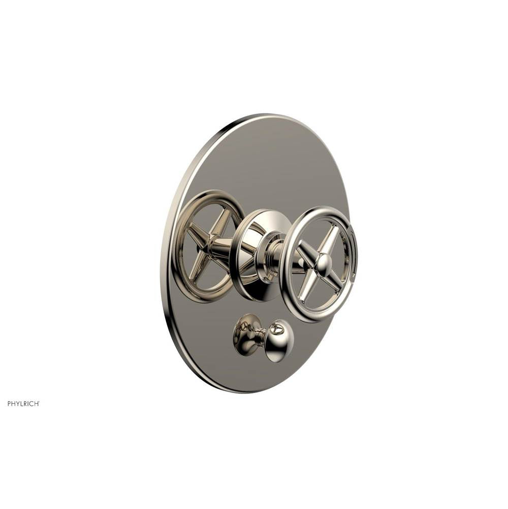 Phylrich - Pb Works Shwr Plate W/Div, Cross Handle - Polished Nickel