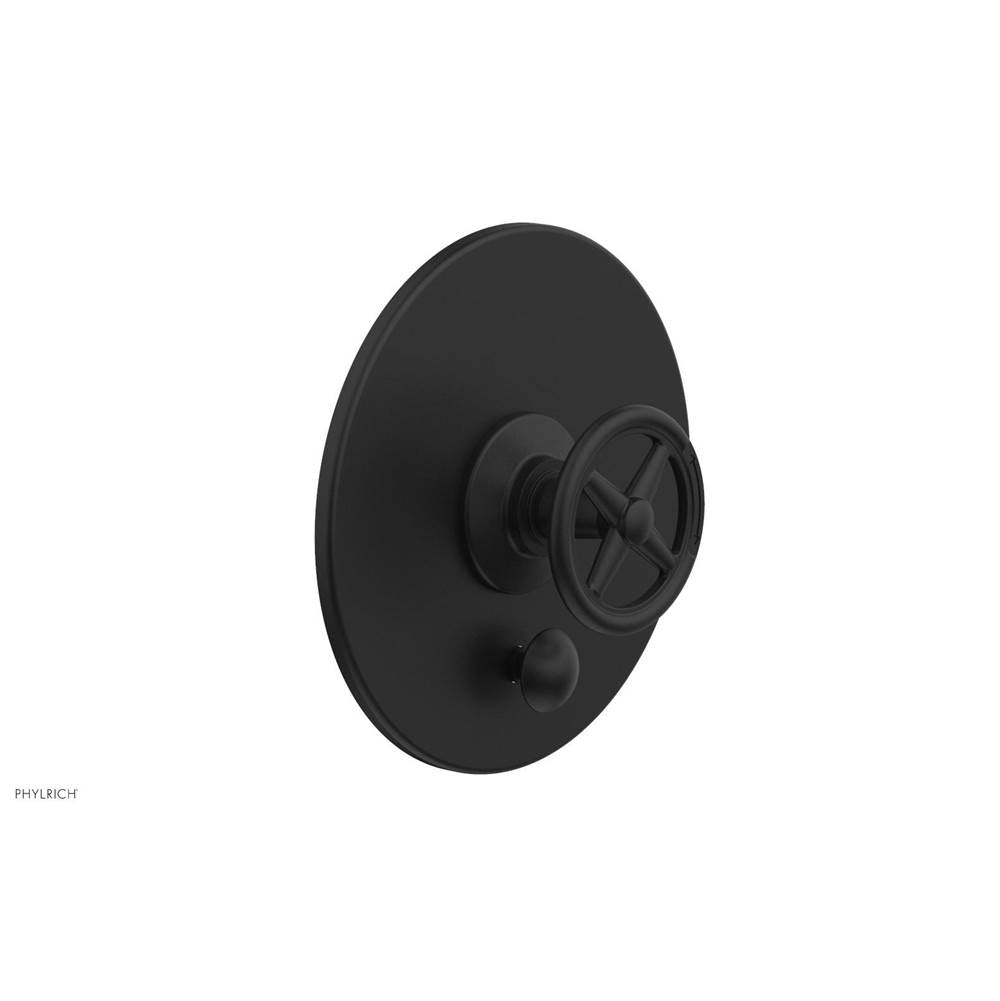 Phylrich - Pb Works Shwr Plate W/Div, Cross Handle - Matte Black
