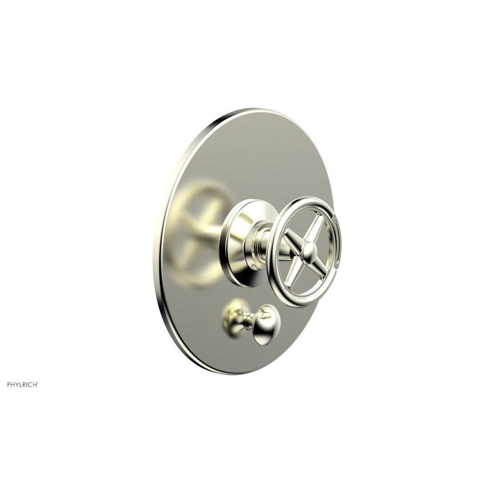 Phylrich - Pb Works Shwr Plate W/Div, Cross Handle - Satin Nickel