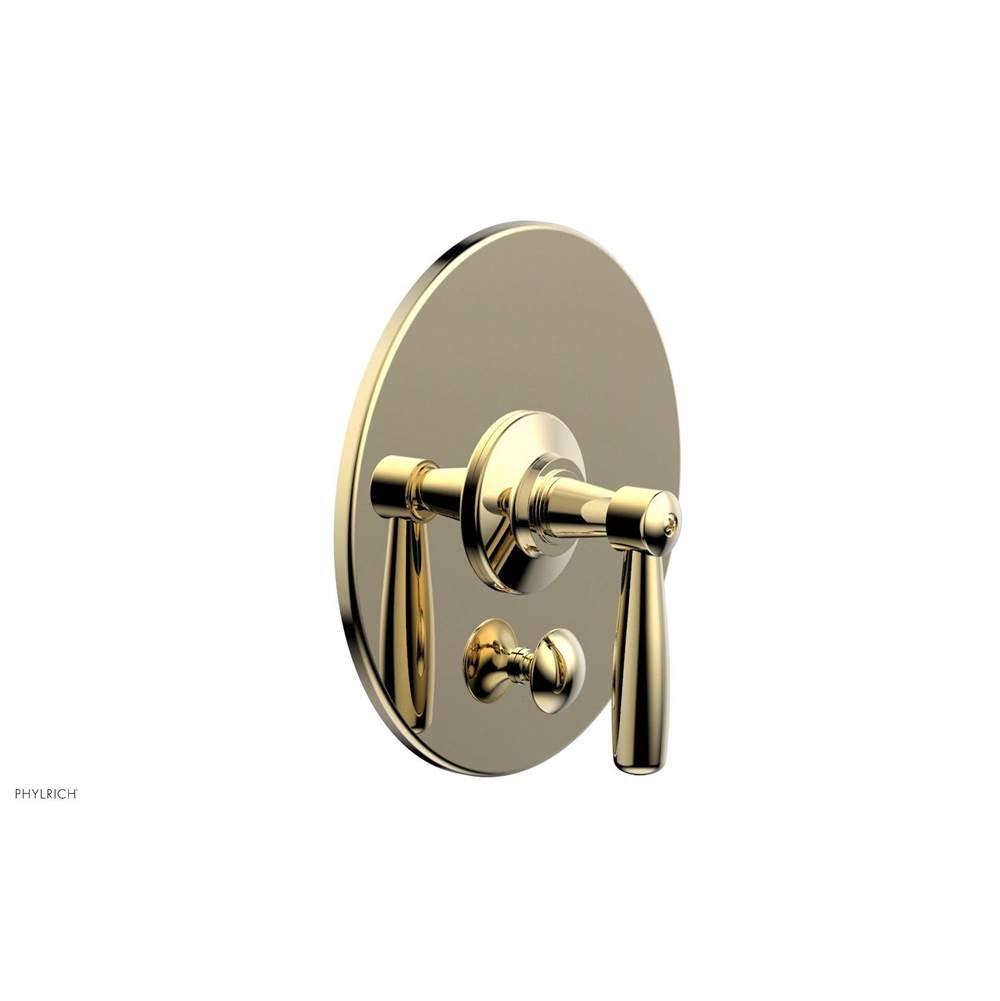 Phylrich - Pb Works Shwr Plate W/Div, Lever Handle - Polished Brass Uncoated