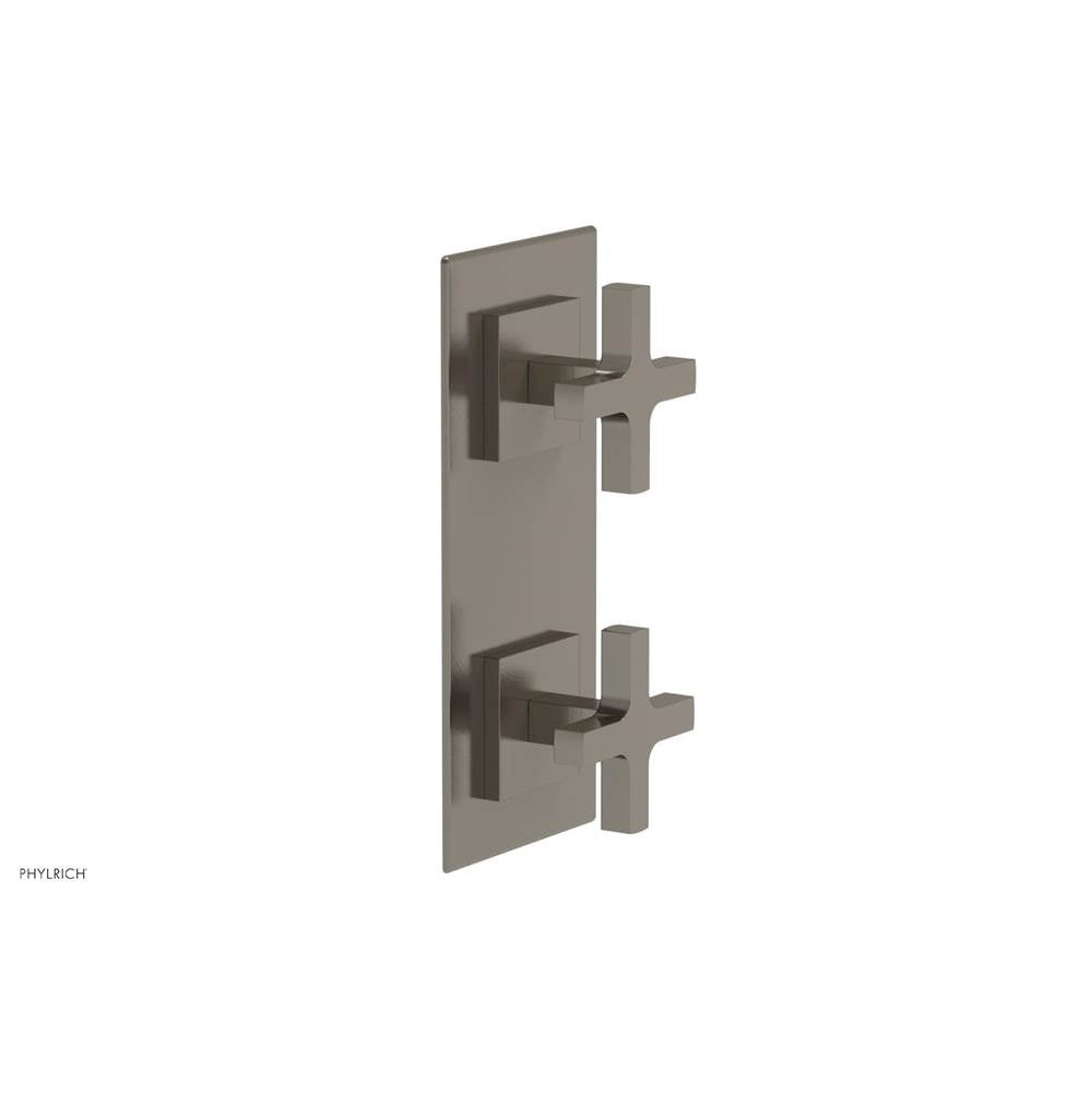 Phylrich - CROI - Thermostatic Valve with Volume Control or Diverter - Cross Handles - Pewter