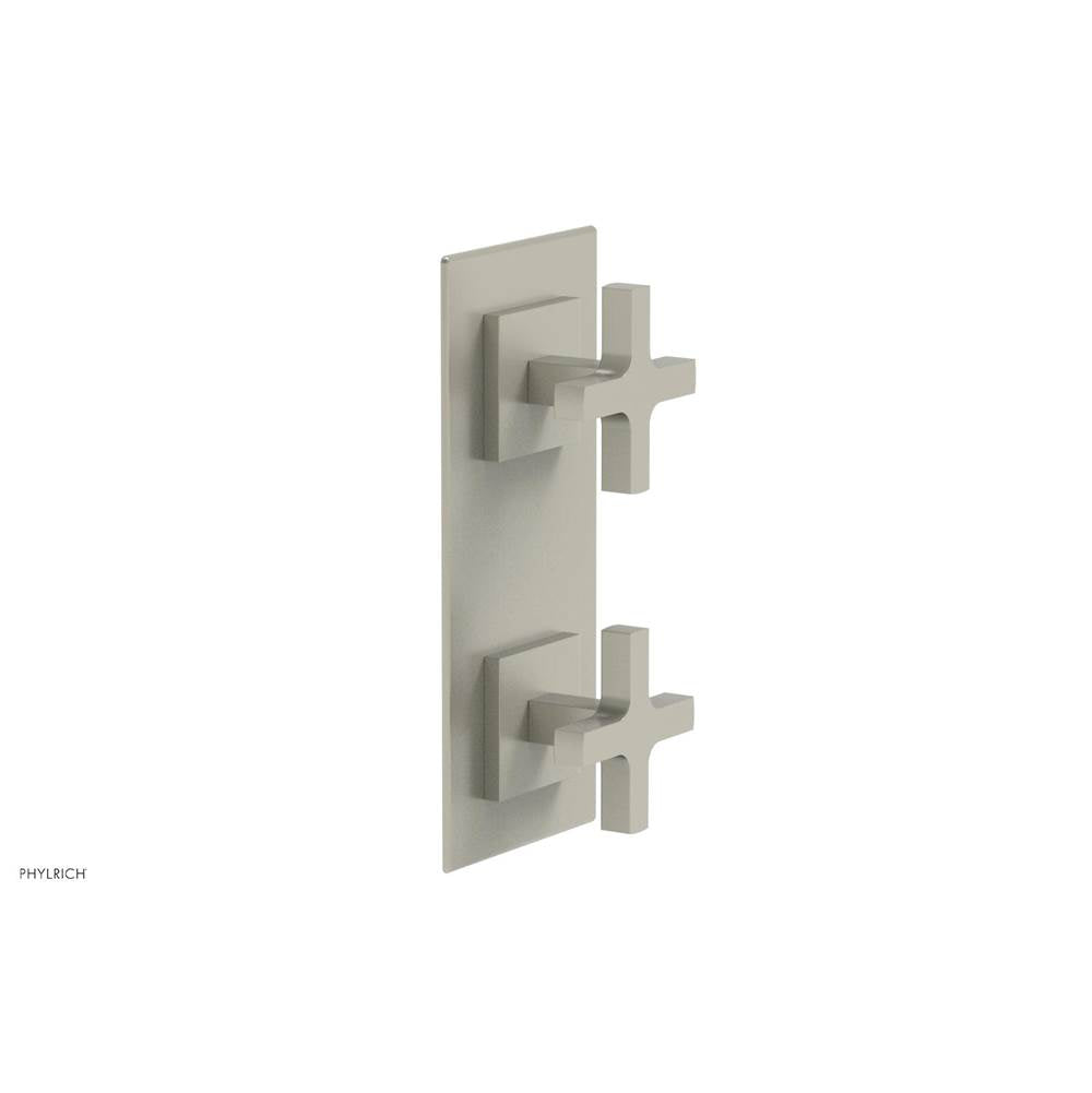 Phylrich - CROI - Thermostatic Valve with Volume Control or Diverter - Cross Handles - Burnished Nickel