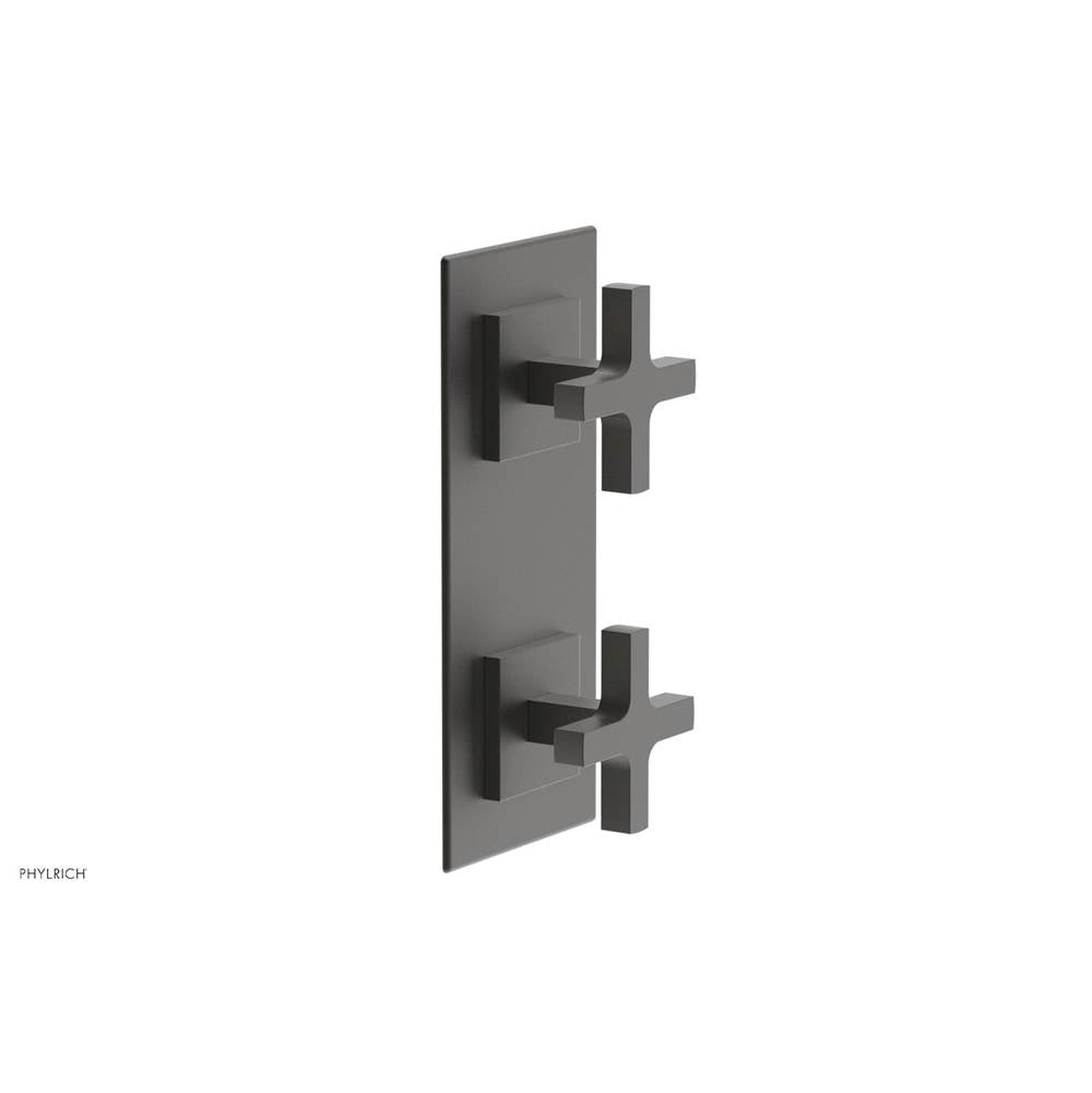 Phylrich - CROI - Thermostatic Valve with Volume Control or Diverter - Cross Handles - Oil Rubbed Bronze