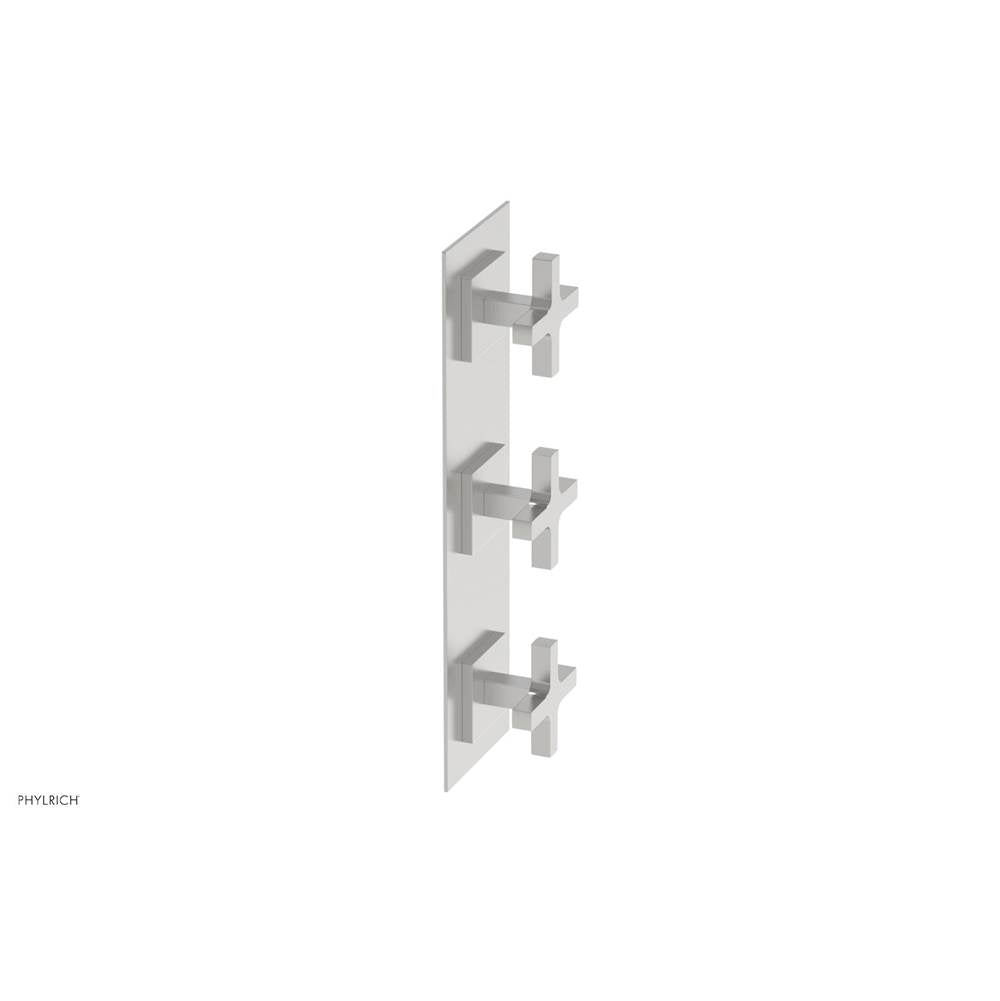 Phylrich - CROI - Thermostatic Valve with Two Volume Control - Cross Handles - Satin chrome