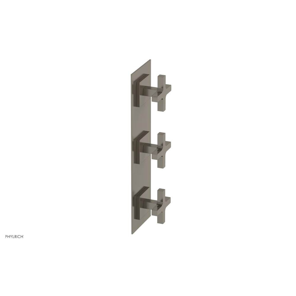 Phylrich - CROI - Thermostatic Valve with Two Volume Control - Cross Handles - Pewter