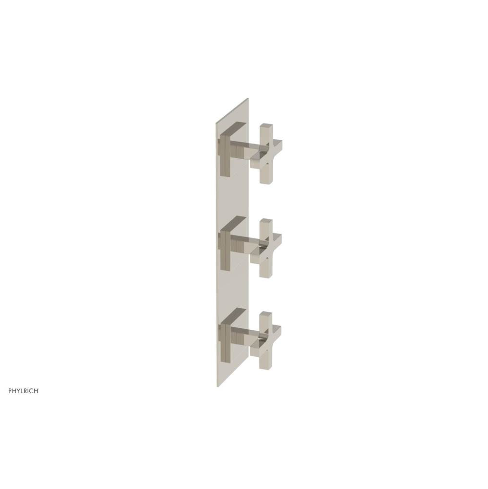 Phylrich - CROI - Thermostatic Valve with Two Volume Control - Cross Handles - Polished Nickel