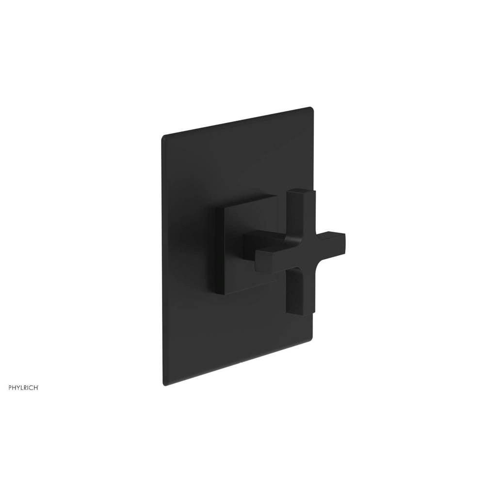 Phylrich - CROI - Thermostatic Shower Trim, Cross Handle - Matte Black