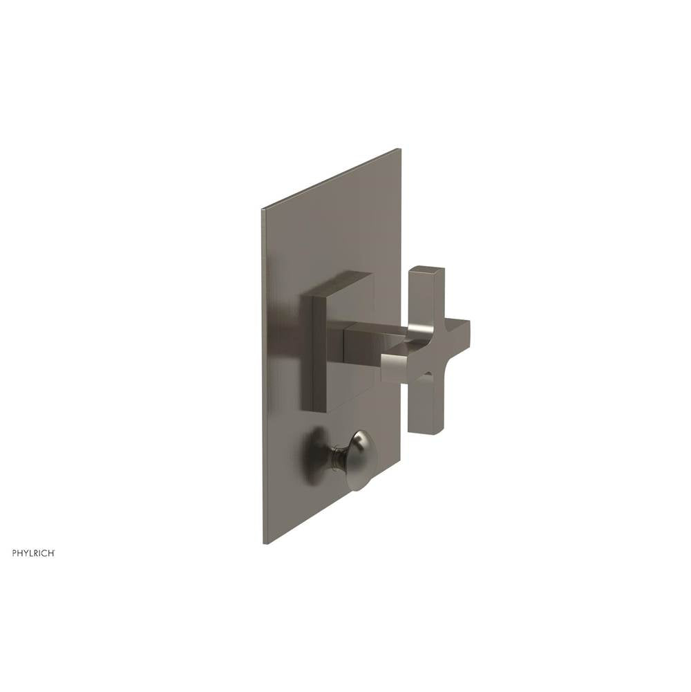 Phylrich - CROI - Pressure Balance Shower Plate with Diverter and Cross Handle Trim Set - Pewter