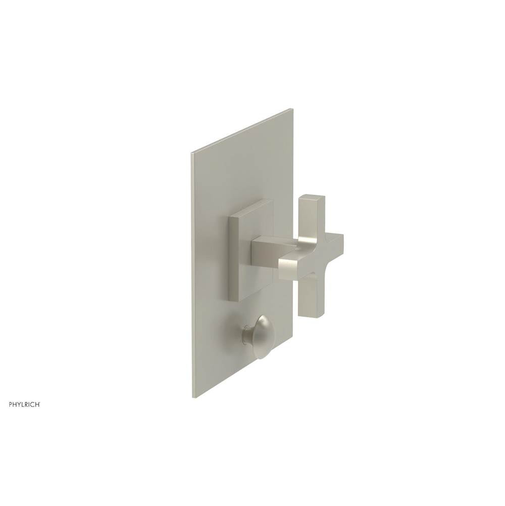 Phylrich - CROI - Pressure Balance Shower Plate with Diverter and Cross Handle Trim Set - Burnished Nickel