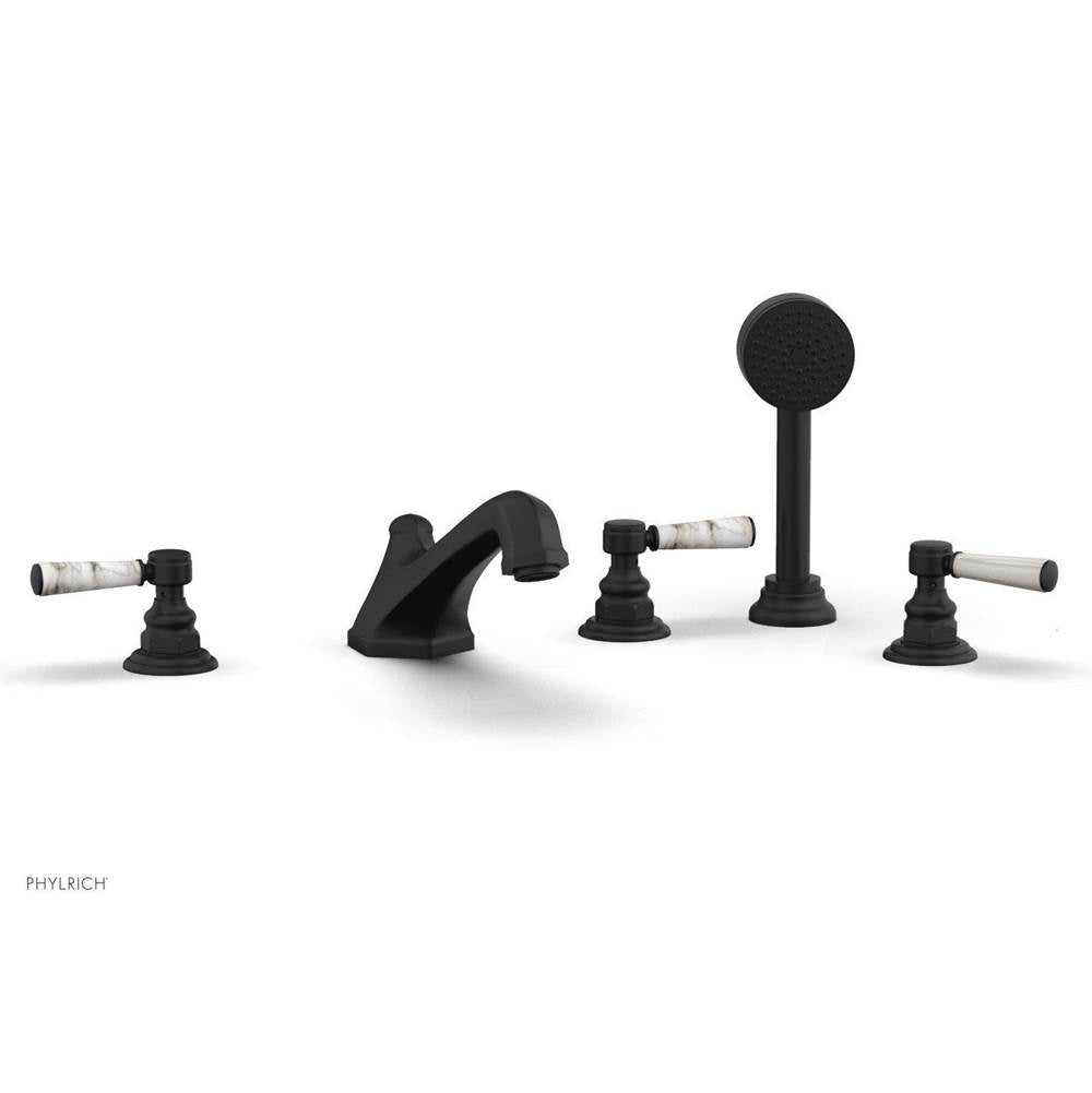 Phylrich - Deck Tub W/Hs To Mrbl Hdl - Matte Black