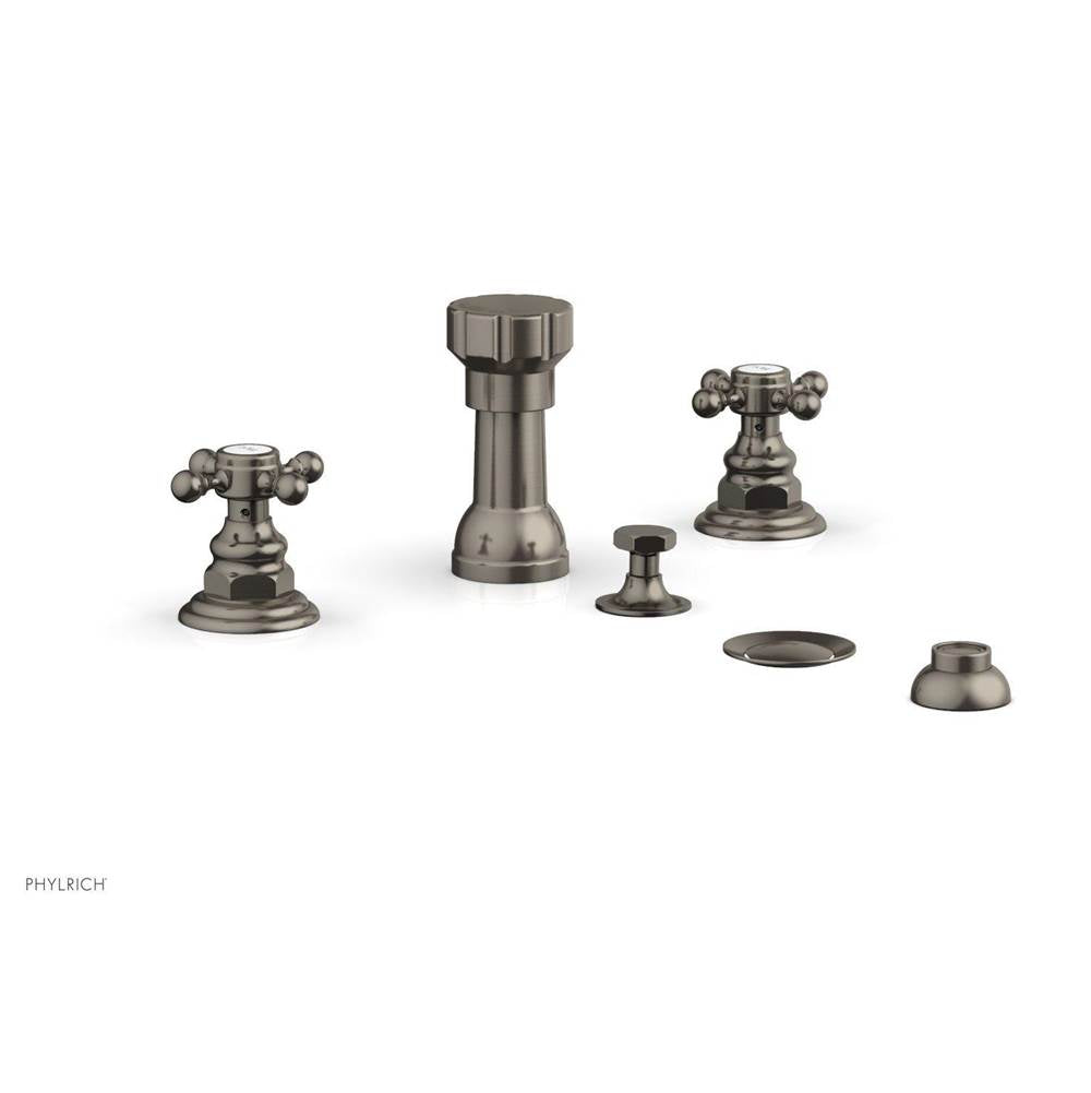 Phylrich - 4 Hole Bidet, Cross Hdl - Pewter
