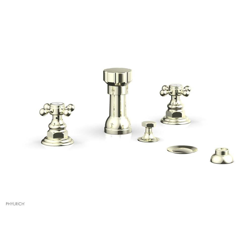 Phylrich - 4 Hole Bidet, Cross Hdl - Burnished Nickel