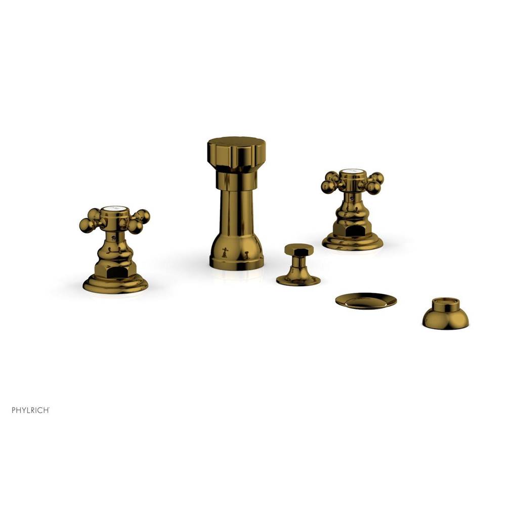 Phylrich - 4 Hole Bidet, Cross Hdl - French Brass