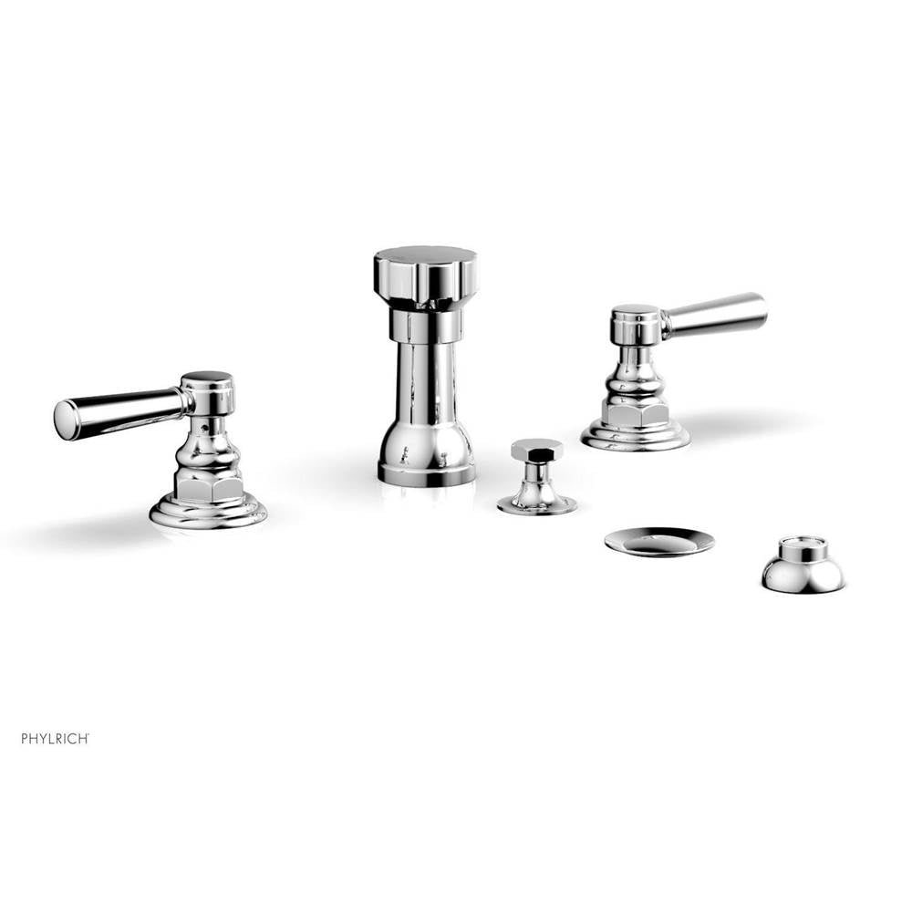 Phylrich - 4 Hole Bidet, Cross Hdl - Polished Chrome