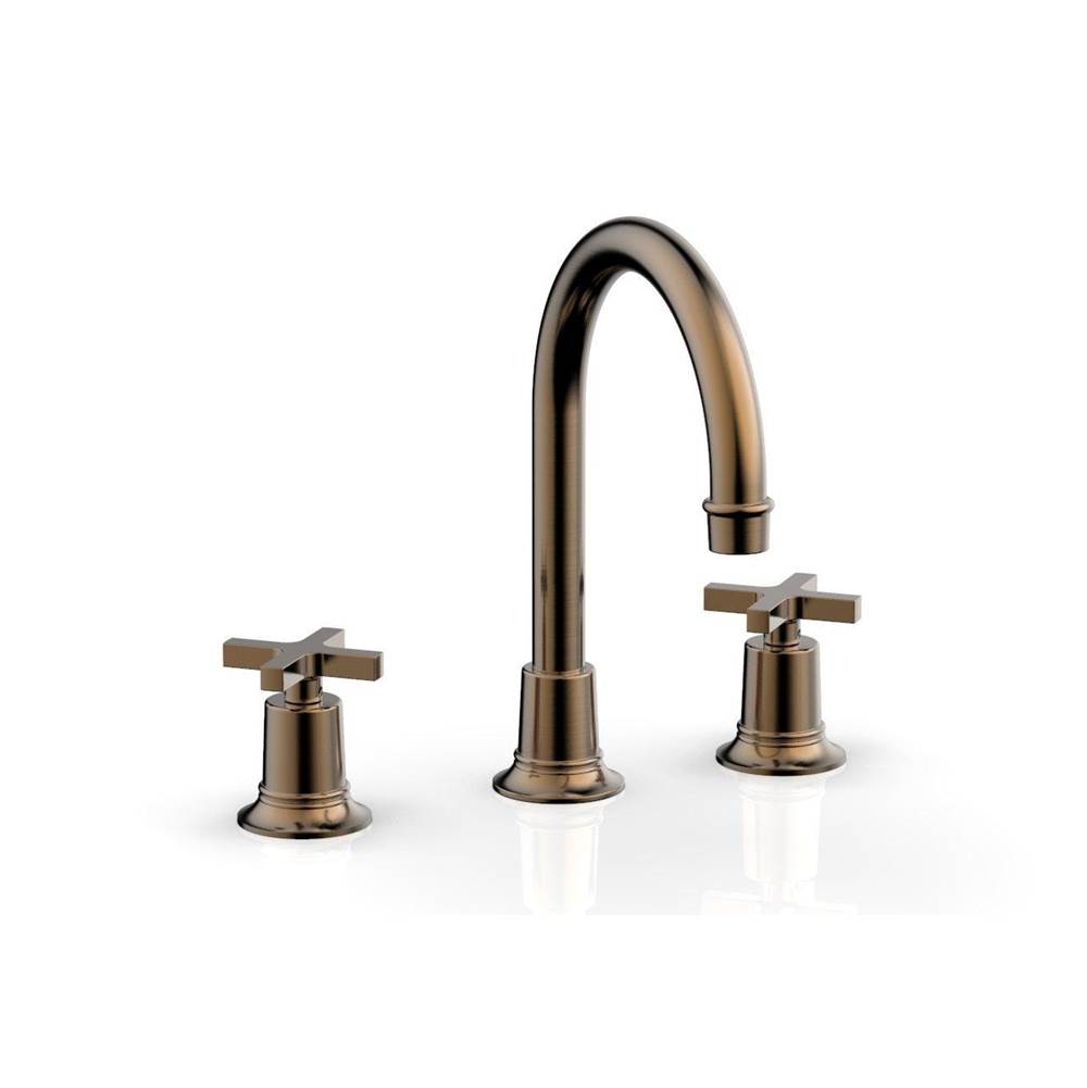 Phylrich - HEX MODERN Widespread Faucet with Cross Handles - Old English Brass