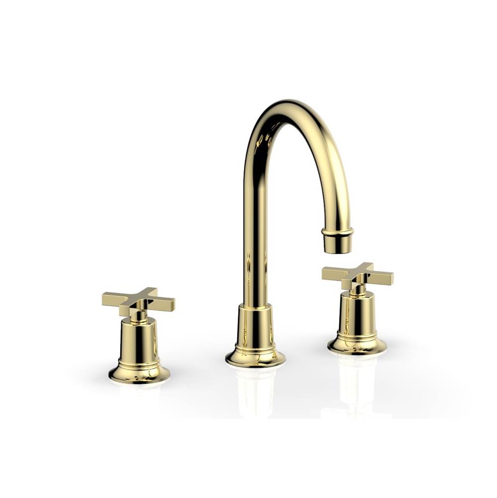 Phylrich - Widespread Faucet Hex Modcross Hdls - Polished Brass