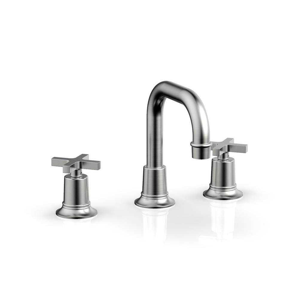 Phylrich - Widespread Faucet Hex Modcross Hdls, Flat Spout - Satin chrome