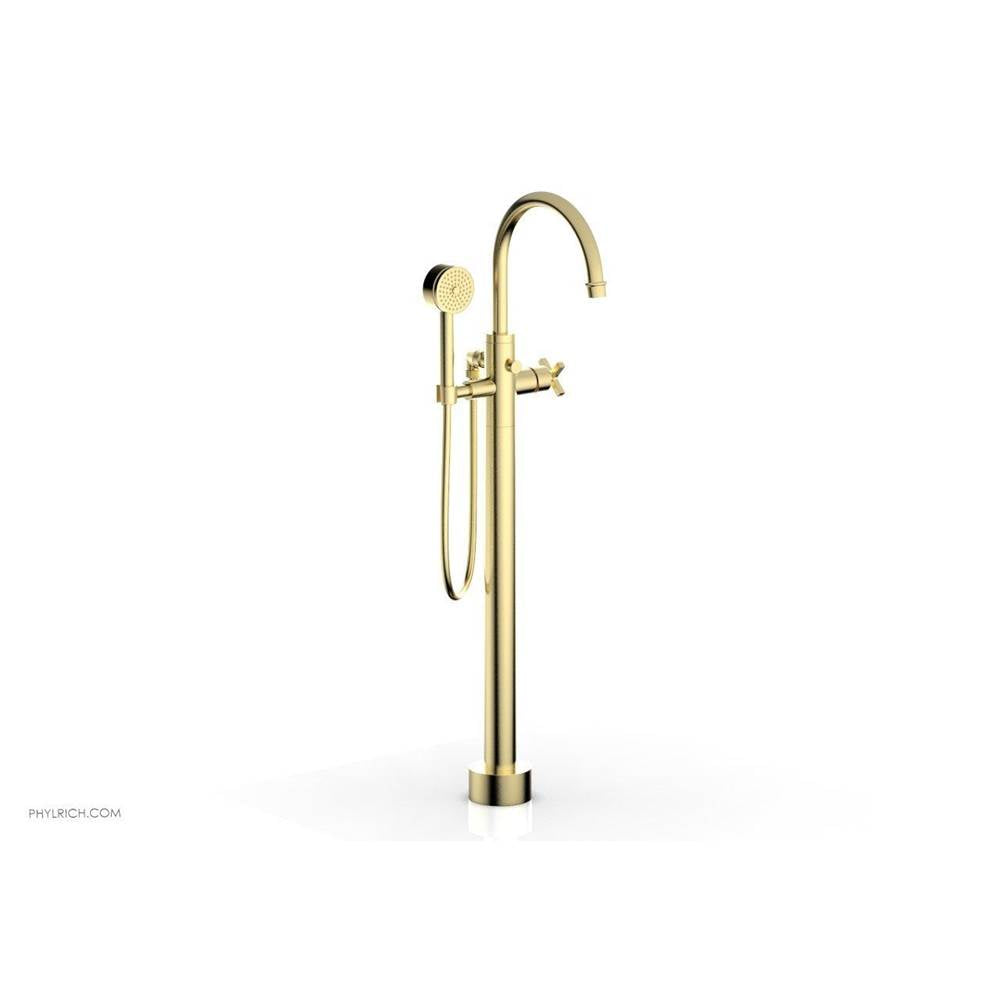 Phylrich - Floor Mount Tub Filler Cross Hdl - Polished Brass Uncoated