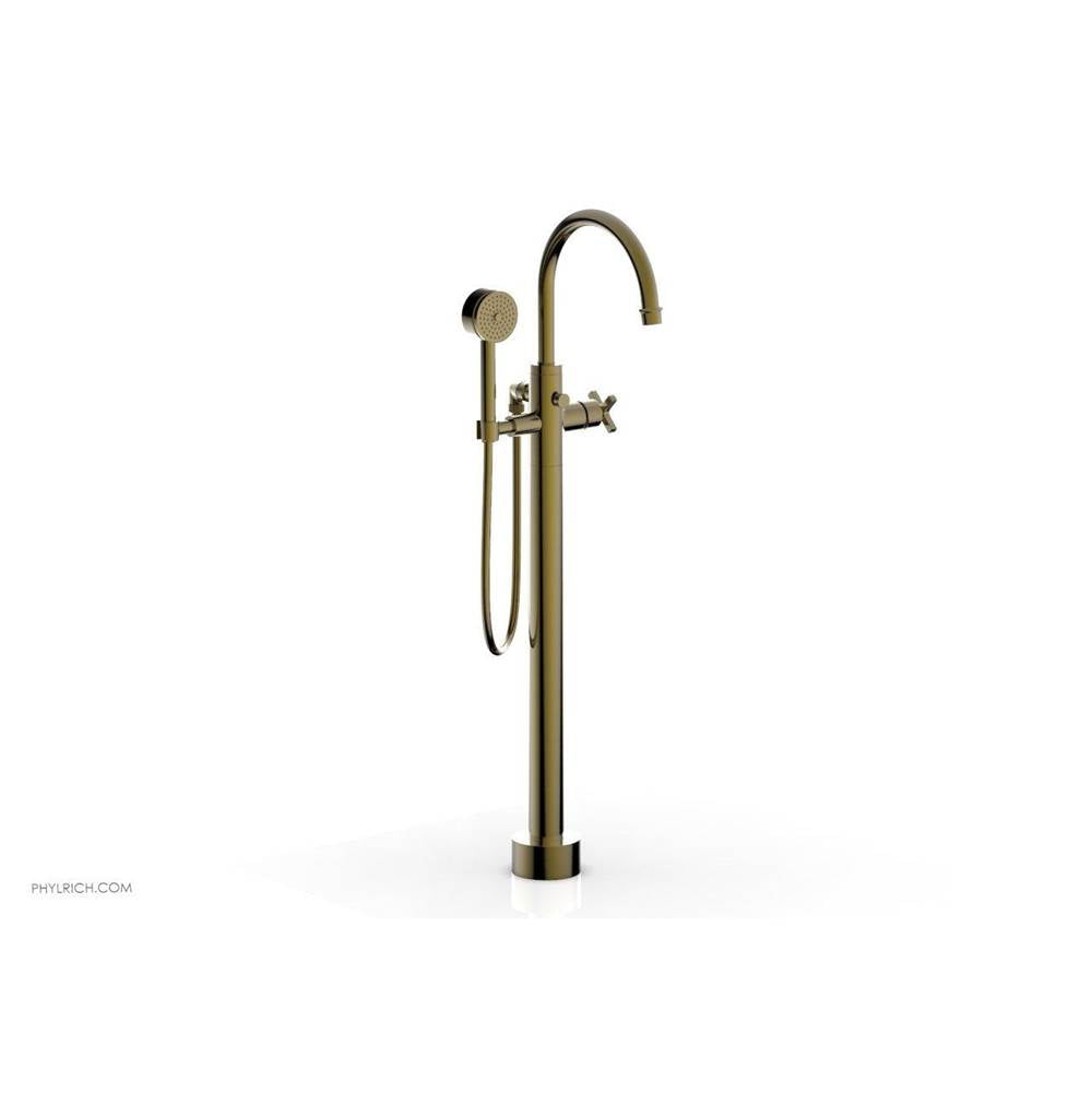 Phylrich - Floor Mount Tub Filler Cross Hdl - Antique Brass