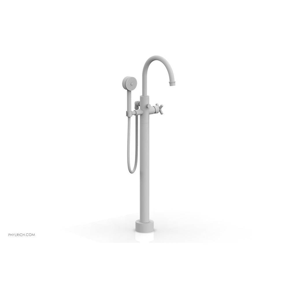 Phylrich - Floor Mount Tub Filler Cross Hdl - Satin White