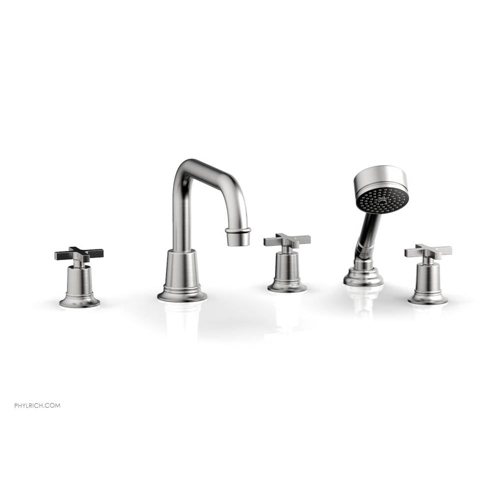 Phylrich - D/Tub W Hs To, Cro Hdl Flat Spout - Satin chrome