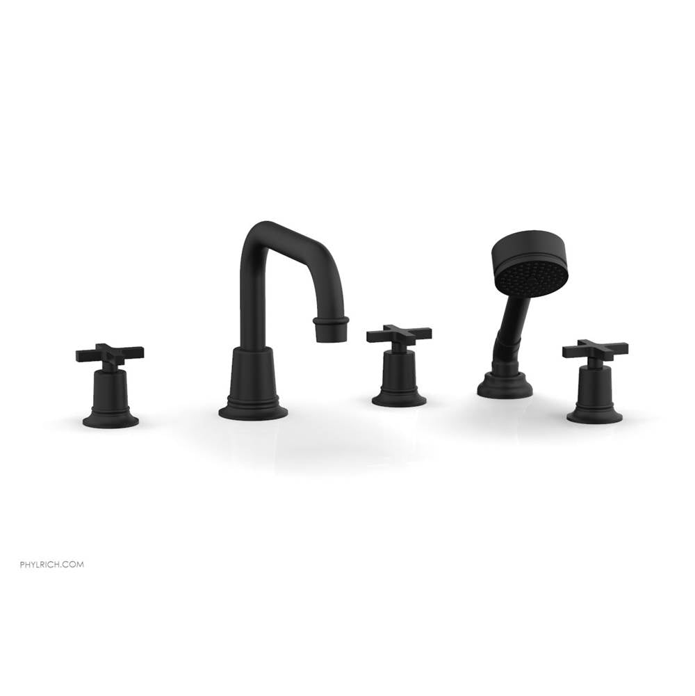Phylrich - D/Tub W Hs To, Cro Hdl Flat Spout - Matte Black