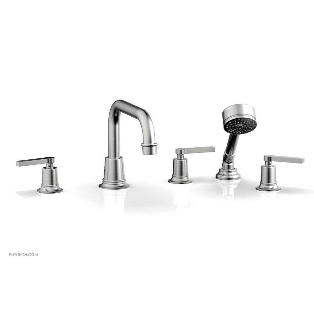 Phylrich - D/Tub W Hs To, Lev Hdl Flat Spout - Satin chrome
