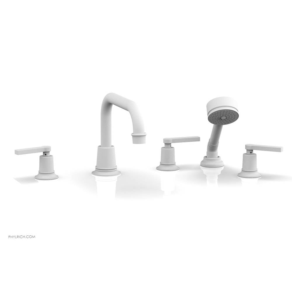 Phylrich - D/Tub W Hs To, Lev Hdl Flat Spout - Satin White