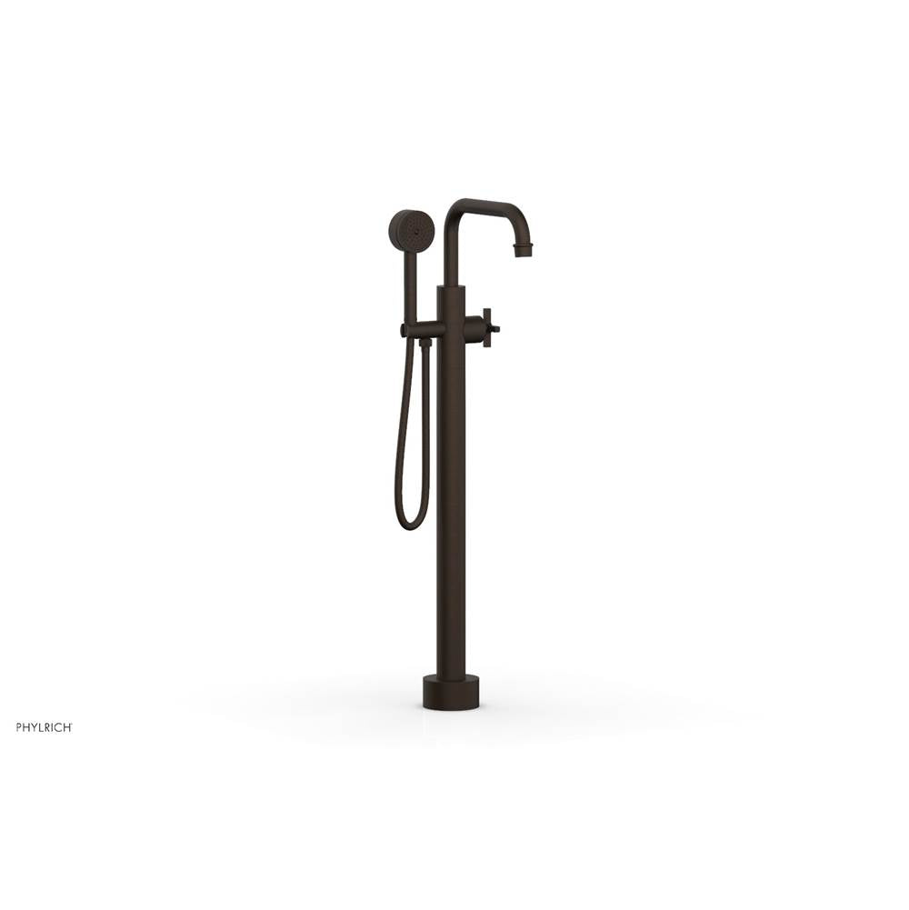 Phylrich - Floor Mount Tub Filler Cross Hdl, Flat Spout - Antique Bronze