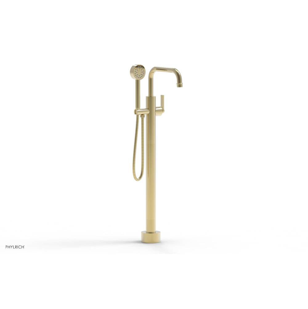 Phylrich - Floor Mounted Tub Filler Lever Hdl W/Handshwr-Tall - Polished Brass Uncoated