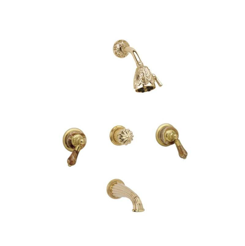 Phylrich - 3 Handle Tub/Shower, - Weathered Copper
