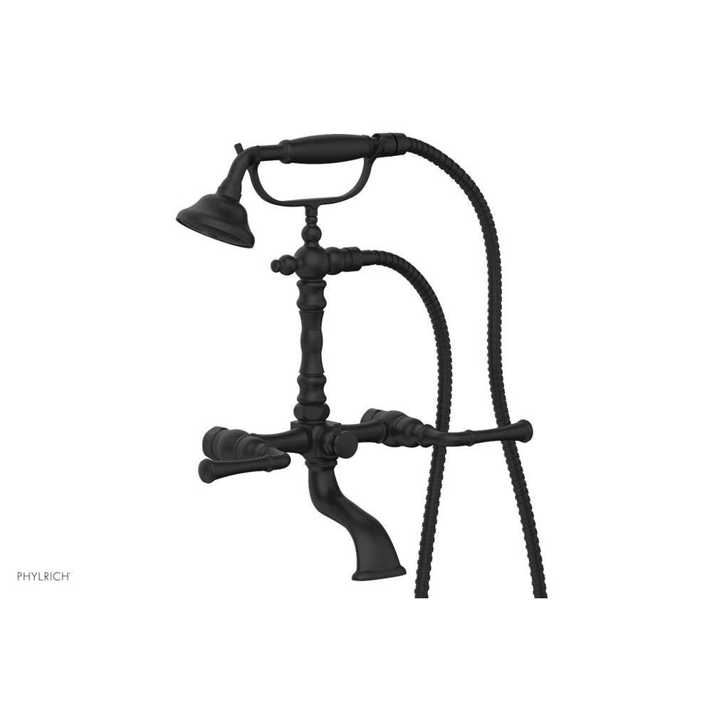 Phylrich - 3 Ring Straight Handle On Exposed Tub & Shower Set. - Matte Black