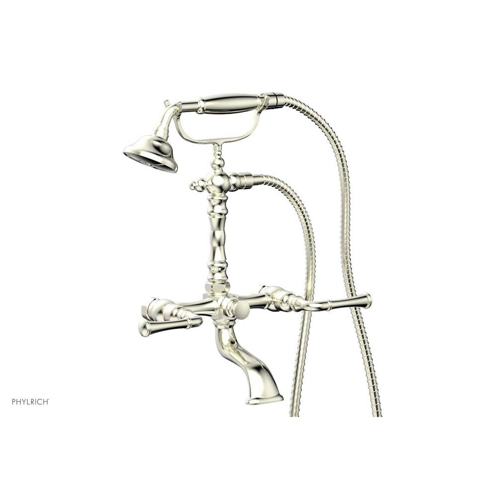 Phylrich - 3 Ring Straight Handle On Exposed Tub & Shower Set. - Satin Nickel