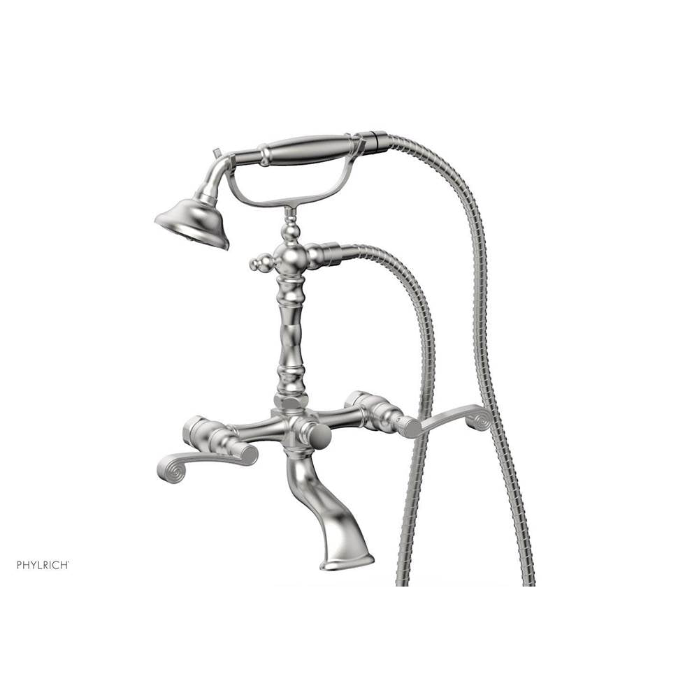 Phylrich - 3 Ring Curved Handle On Exposed Tub And Shower Set - Satin chrome