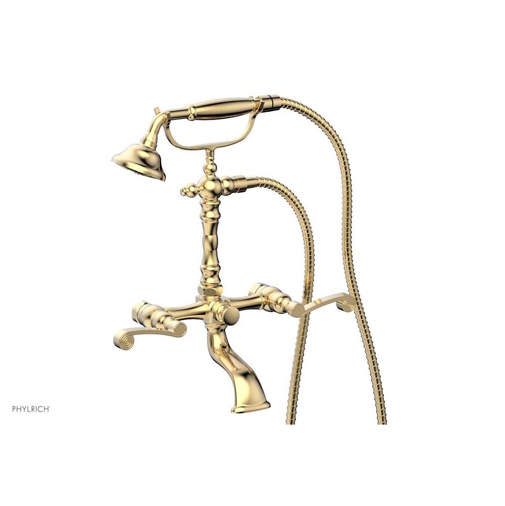 Phylrich - 3 Ring Curved Handle On Exposed Tub And Shower Set - Polished Nickel