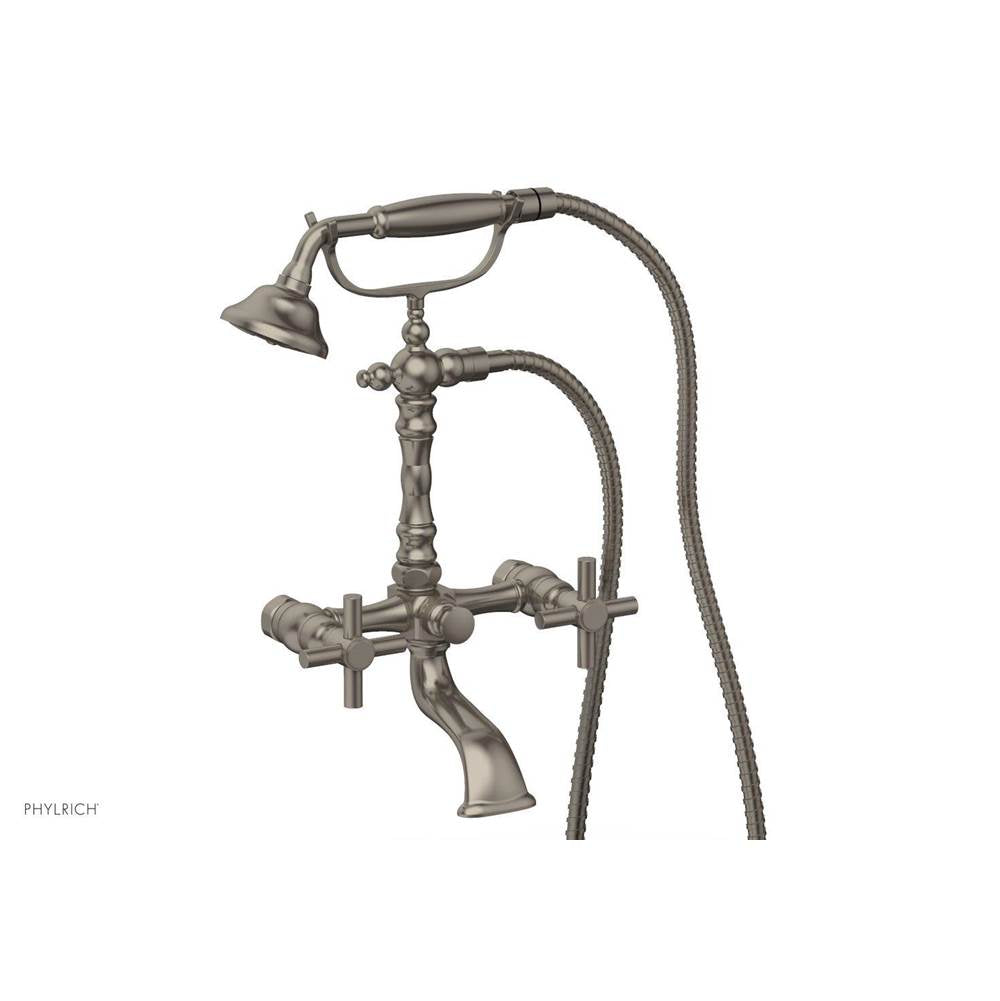 Phylrich - Basic Tubular Cross Handle On Exposed Tub & Shwr Set - Burnished Nickel