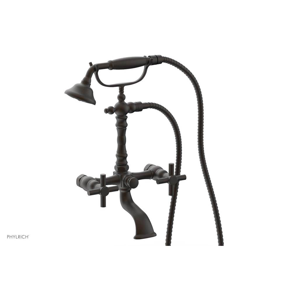 Phylrich - Basic Tubular Cross Handle On Exposed Tub & Shwr Set - Weathered Copper