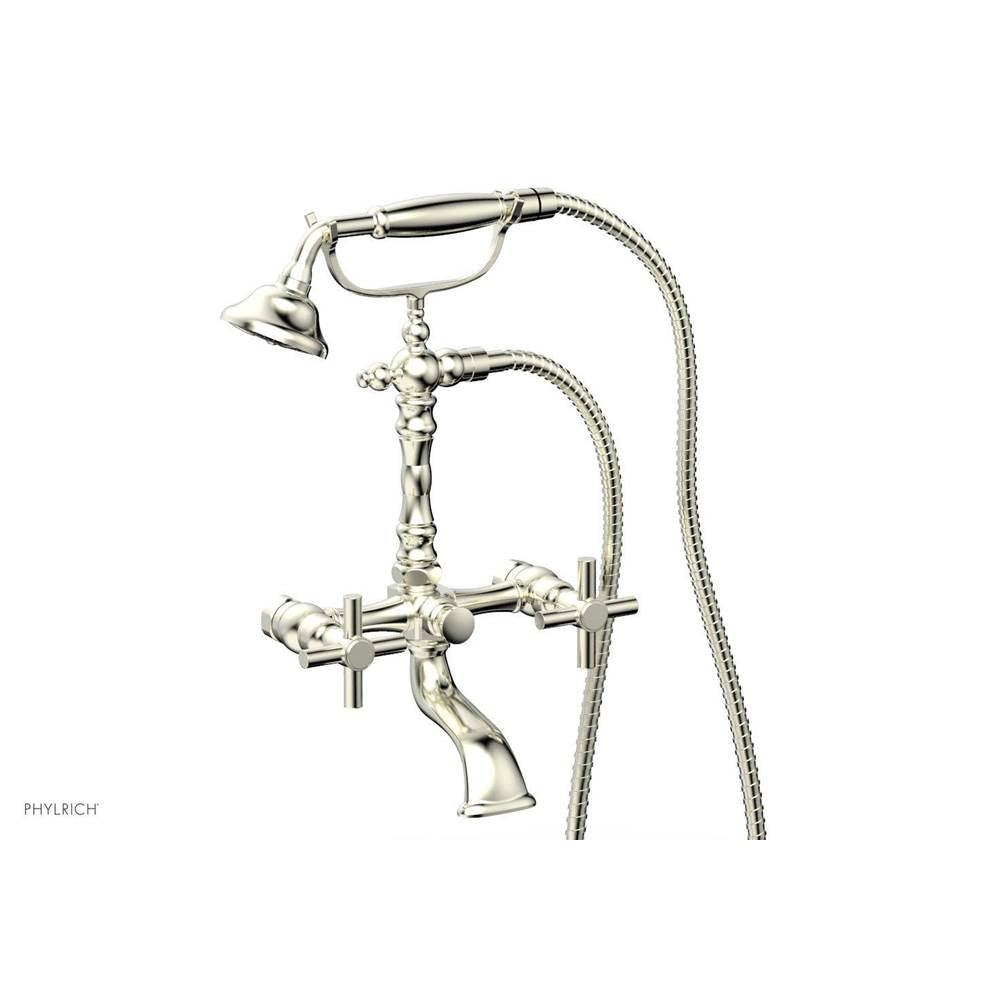 Phylrich - Basic Tubular Cross Handle On Exposed Tub & Shwr Set - Polished Brass