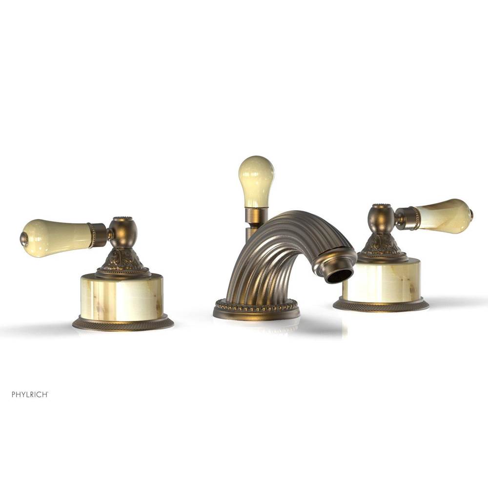 Phylrich - VERSAILLES Widespread Faucet - Green Onyx K240 - Old English Brass