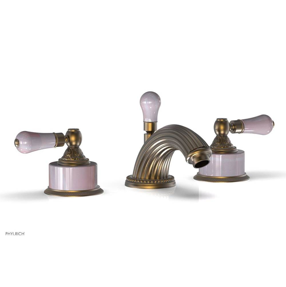 Phylrich - VERSAILLES Widespread Faucet - Pink Onyx K243 - Old English Brass