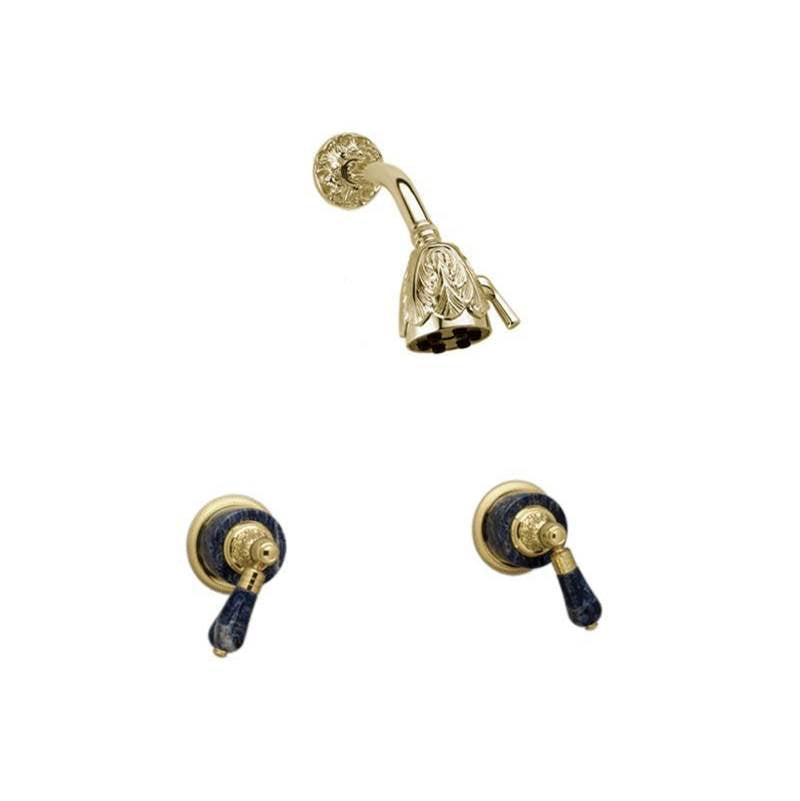 Phylrich - Versailles Two Hdl Shwr Set Green Onyx - Burnished Nickel