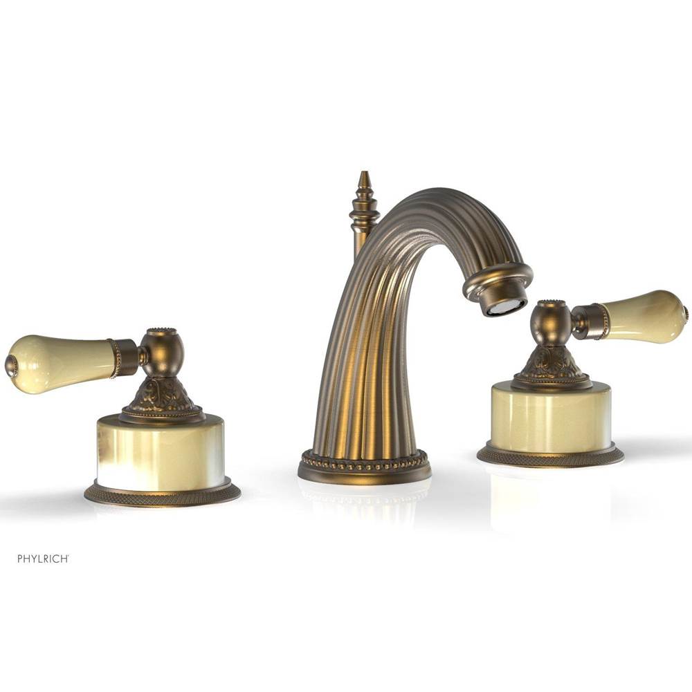 Phylrich - VERSAILLES Widespread Faucet - Green Onyx K330 - Old English Brass