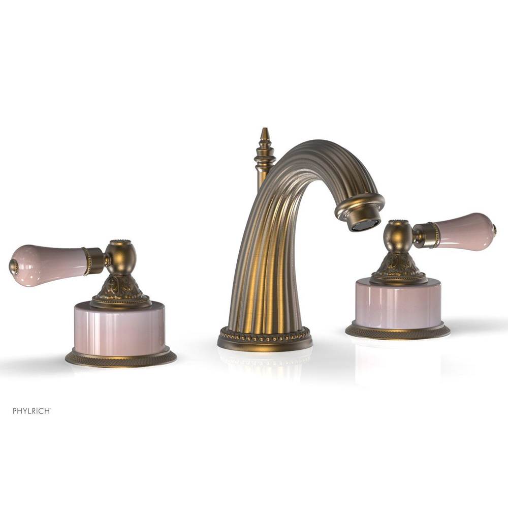 Phylrich - VERSAILLES Widespread Faucet - Pink Onyx K333 - Old English Brass